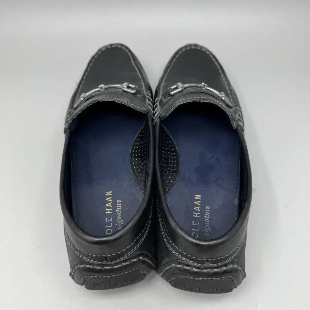 Cole Haan Men's  Black Silver Horsebit Moccasin Loafer Shoes Sz 9.5M #C24714